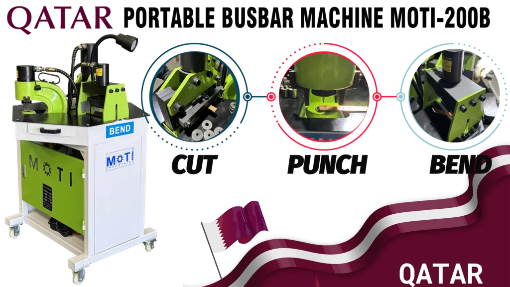 The 12x200mm processing range of MOTI-200B Portable busbar machine shipped to Qatar