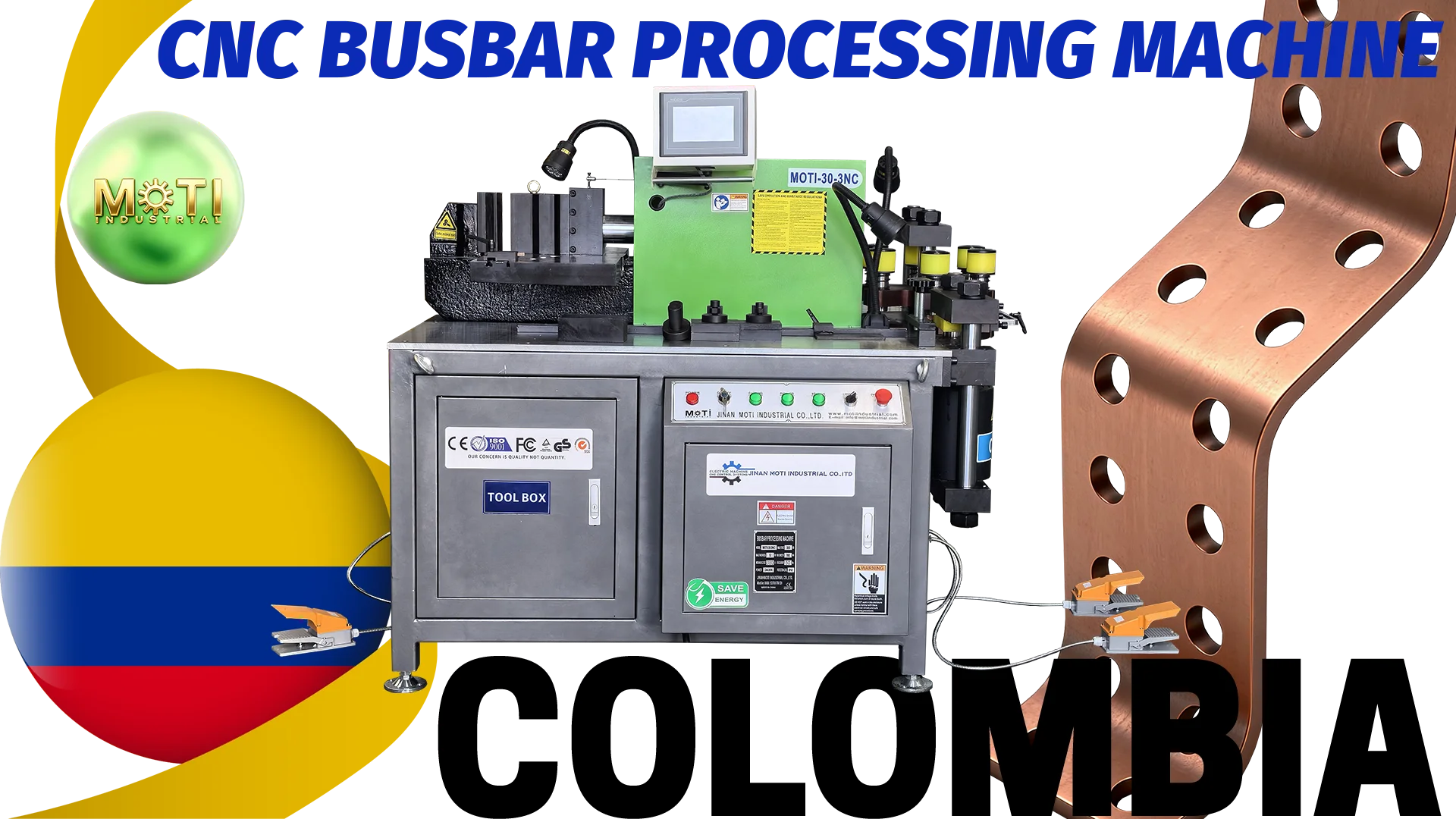 CNC busbar processing machine MOTI-30-3NC shipped to Colombia in 23th June, 2026