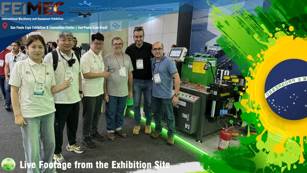 At the FEIMEC 2026 machinery exhibition, MOTI CNC busbar processing machines were highly popular among Brazilian customers, who frequently stopped to take photos with them.
