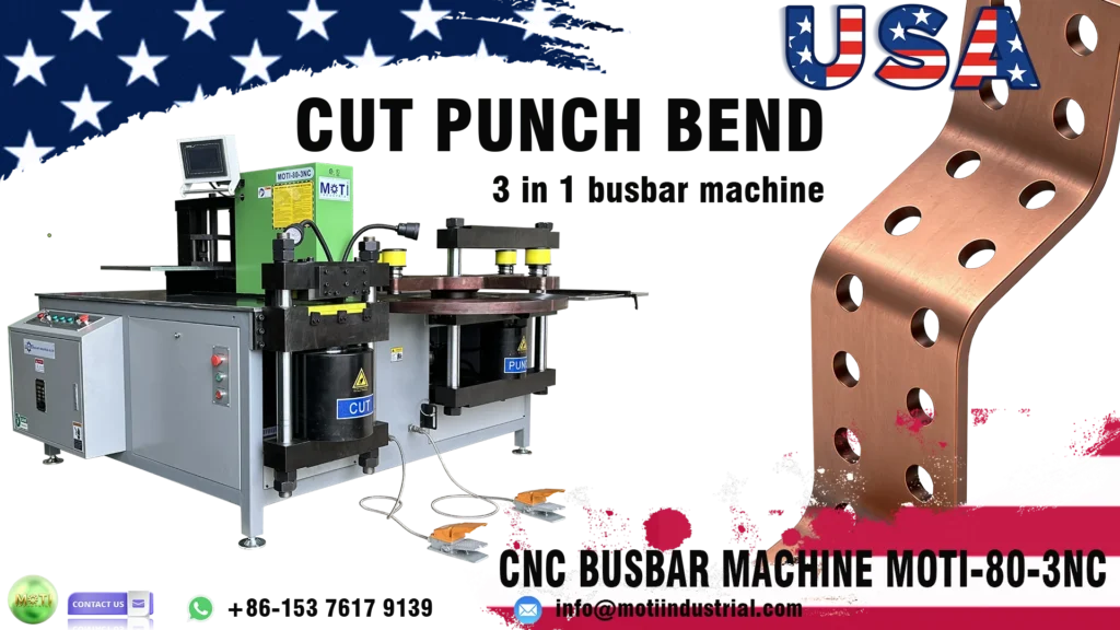 CNC busbar processing machine heavy-duty type of MOTI-80-3NC shipping to United States Of America