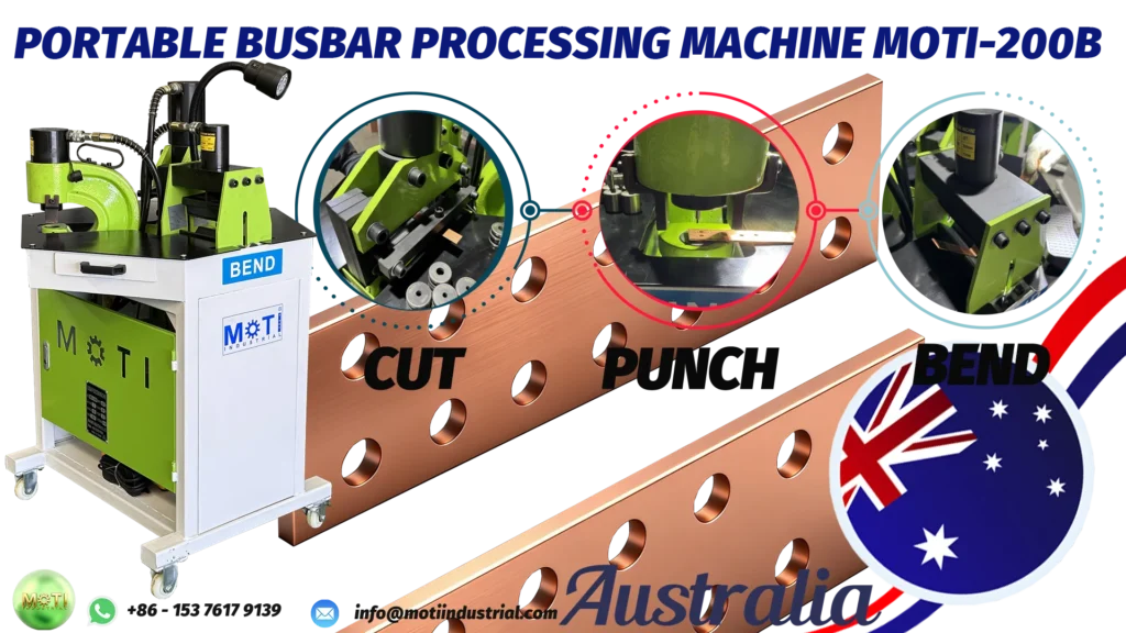 Portable 3 in 1 hydraulic busbar machine MOTI-200B shipped to Australia in July 22th 2026